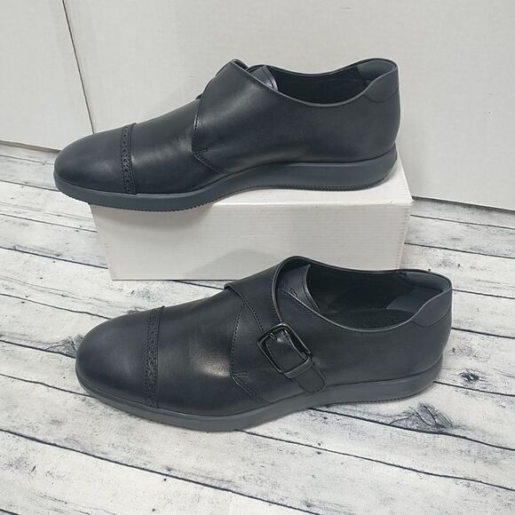 Hogan Single Monks Black Leather Mens Shoe Size UK 8.5 US 9.5 - Picture 1 of 10